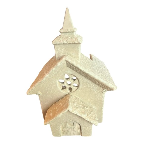 Porcelain Church Candle Holder 8" Tall Decorative Accent By Homemakers Idea Co. - Picture 3 of 10